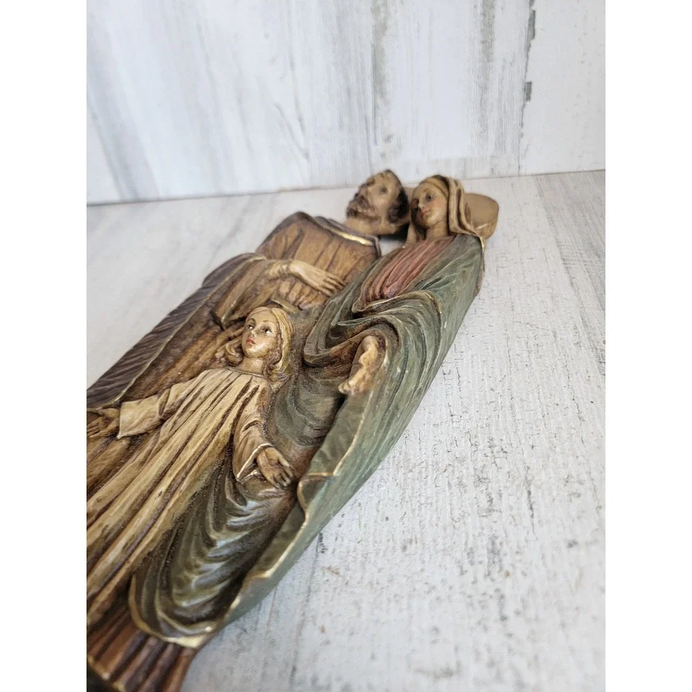 Vintage Italian holy family Mary Joseph Jesus hanging wall‎ decor religious